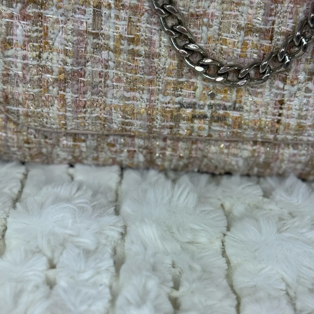 Kate Spade Cream and Brown Shoulder Bag with Chain Handles